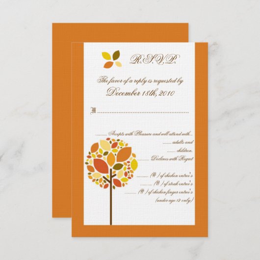 3.5x5 R.S.V.P. Kaart Moderne Herfstboom (Voorkant / Achterkant)