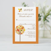 3,5x5 R.S.V.P.-kaart Moderne herfstboom RSVP Kaartje (Staand voorkant)