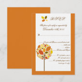 3,5x5 R.S.V.P.-kaart Moderne herfstboom RSVP Kaartje (Voorkant / Achterkant)