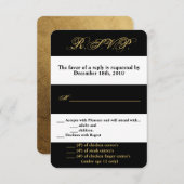 3.5x5 R.S.V.P.-kaart moderne streep zwart wit cont Kaart (Voorkant / Achterkant)