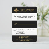 3.5x5 R.S.V.P.-kaart Moderne Streep Zwart Wit Cont Kaart (Staand voorkant)