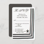 3.5x5 R.S.V.P. Kaart Navy Zomerjurk Wit Unifo (Voorkant / Achterkant)