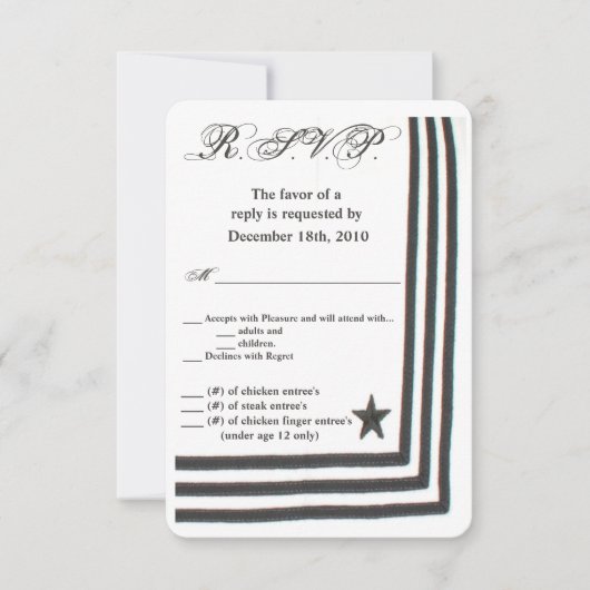 3.5x5 R.S.V.P. Kaart Navy Zomerjurk Wit Unifo (Voorkant)