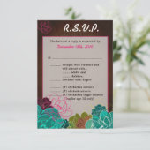 3.5x5 R.S.V.P.-kaart Neon Lente Bloemen RSVP Kaartje (Staand voorkant)