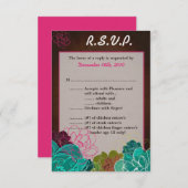 3.5x5 R.S.V.P.-kaart Neon Lente Bloemen RSVP Kaartje (Voorkant / Achterkant)