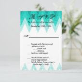 3.5x5 R.S.V.P. Kaart Ombre Chevron Blauwgroen (Staand voorkant)