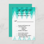 3.5x5 R.S.V.P. Kaart Ombre Chevron Blauwgroen (Voorkant / Achterkant)