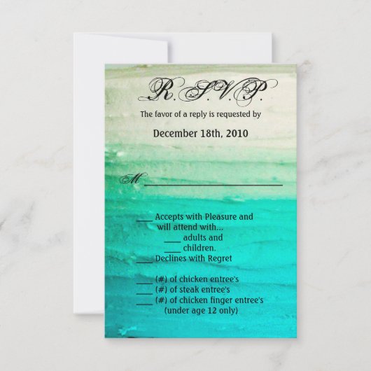 3.5x5 R.S.V.P. Kaart Ombre Frosting Blue (Voorkant)