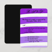 3.5x5 R.S.V.P. Kaart Ombre Streep Paarse lijn (Voorkant / Achterkant)