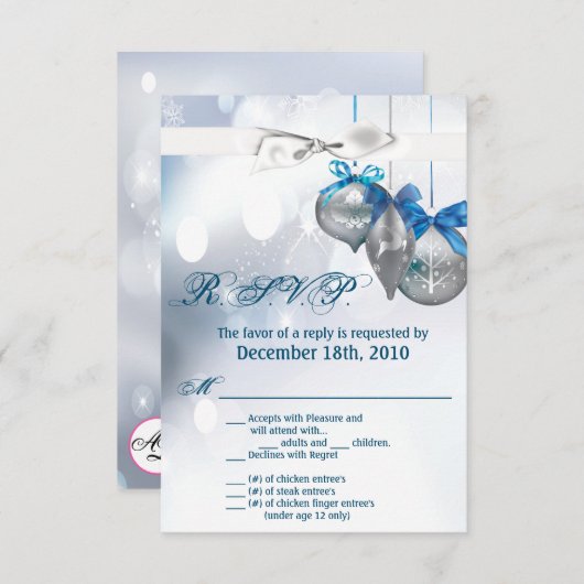 3.5x5 R.S.V.P. Kaart Ornamenten Sneeuwvlokken Snee (Voorkant / Achterkant)