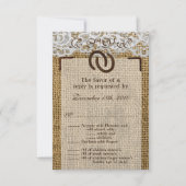 3.5x5 R.S.V.P.-kaart Paardenhoefsnippers Jute RSVP Kaartje (Voorkant)