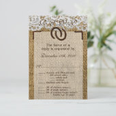 3.5x5 R.S.V.P.-kaart Paardenhoefsnippers Jute RSVP Kaartje (Staand voorkant)