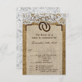 3.5x5 R.S.V.P.-kaart Paardenhoefsnippers Jute RSVP Kaartje (Voorkant / Achterkant)