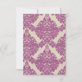 3.5x5 R.S.V.P. Kaart Paarse Gouden Damast Kant Pri (Achterkant)