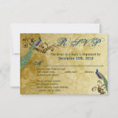 3.5x5 R.S.V.P. Kaart Peacock  Feathers Bird (Voorkant)