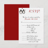 3.5x5 R.S.V.P. kaart Pinguïn Liefdespaar (Voorkant / Achterkant)