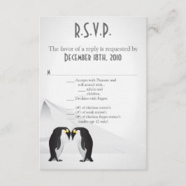 3.5x5 R.S.V.P. kaart Pinguïns blijven elkaar trouw