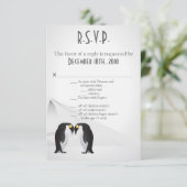 3.5x5 R.S.V.P. kaart Pinguïns blijven elkaar trouw (Staand voorkant)