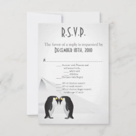 3,5x5 R.S.V.P. kaart Pinguïns blijven elkaar trouw