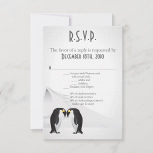 3,5x5 R.S.V.P. kaart Pinguïns blijven elkaar trouw