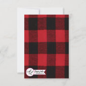 3.5x5 R.S.V.P. Kaart Rood Plaid Zwart Beer (Achterkant)
