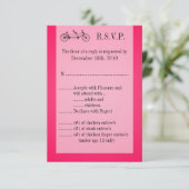 3.5x5 R.S.V.P. Kaart Roze Dubbele Fiets (Staand voorkant)