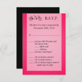 3.5x5 R.S.V.P. Kaart Roze Dubbele Fiets (Voorkant / Achterkant)