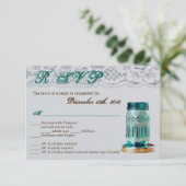 3.5x5 R.S.V.P. Kaart Rustiek Land Mason Jar Kant (Staand voorkant)