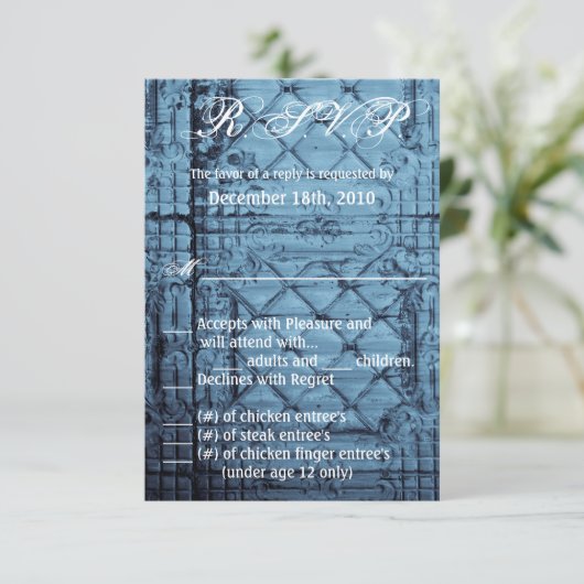 3.5x5 R.S.V.P. Kaart Rustieke Tin Panel Plafondtel (Staand voorkant)