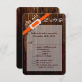 3.5x5 R.S.V.P. Kaart Schuur Houten Diamant Lintban (Voorkant / Achterkant)