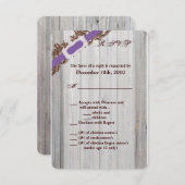 3.5x5 R.S.V.P. Kaart Schuur Houten Diamant Lintban (Voorkant / Achterkant)