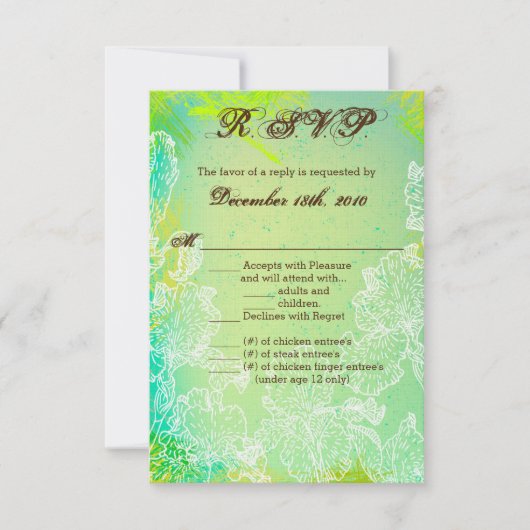 3.5x5 R.S.V.P. Kaart Spring Hibiscus Flower Hawaii (Voorkant)