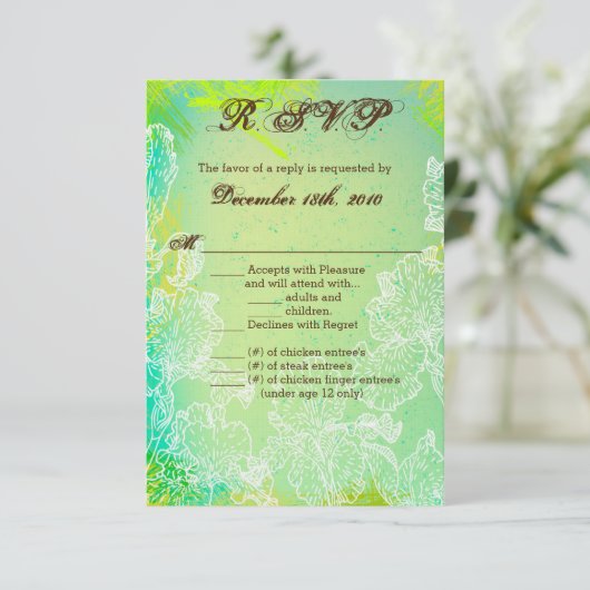 3.5x5 R.S.V.P. Kaart Spring Hibiscus Flower Hawaii (Staand voorkant)