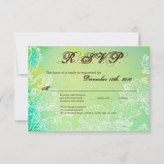 3.5x5 R.S.V.P. Kaart Spring Hibiscus Flower Hawaii (Voorkant)