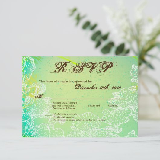 3.5x5 R.S.V.P. Kaart Spring Hibiscus Flower Hawaii (Staand voorkant)