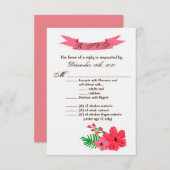 3.5x5 R.S.V.P. Kaart Spring Hibiscus Flower Hawaii (Voorkant / Achterkant)