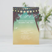 3.5x5 R.S.V.P.-kaart strand zonsondergang palmboom Kaart (Staand voorkant)