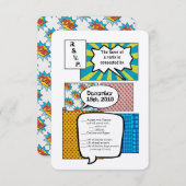 3.5x5 R.S.V.P. kaart stripboek Pop Art koppel (Voorkant / Achterkant)