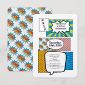 3.5x5 R.S.V.P. kaart stripboek Pop Art koppel (Voorkant / Achterkant)