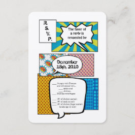 3.5x5 R.S.V.P. kaart stripboek popart koppel