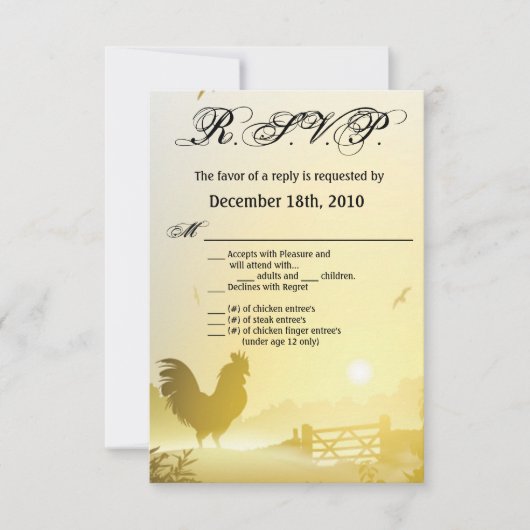 3.5x5 R.S.V.P. Kaart Sunny Morning Boerderij Count (Voorkant)