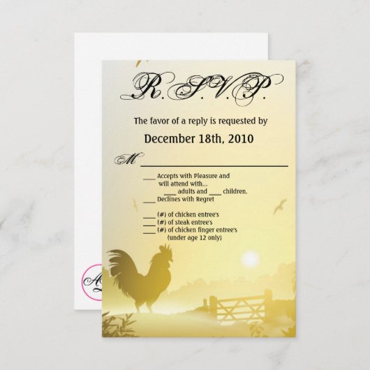 3.5x5 R.S.V.P. Kaart Sunny Morning Boerderij Count (Voorkant / Achterkant)
