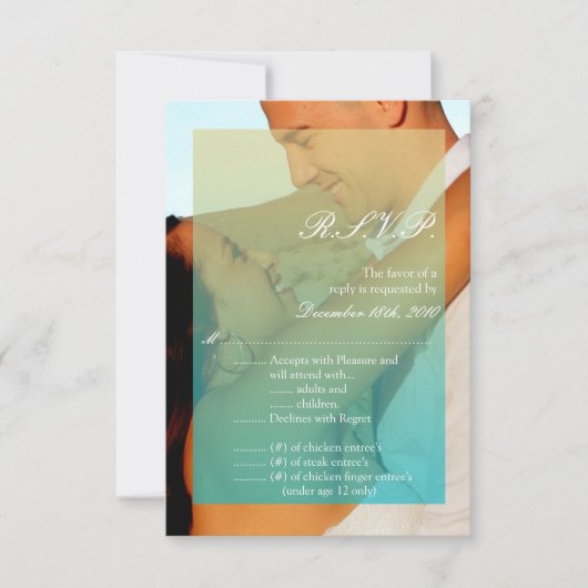 3.5x5 R.S.V.P. Kaart Sunset Fade Blauwgroen Blauwe (Voorkant)
