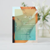 3.5x5 R.S.V.P. Kaart Sunset Fade Blauwgroen Blauwe (Staand voorkant)