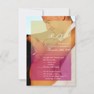 3.5x5 R.S.V.P. Kaart Sunset Fade Pink Tan Foto