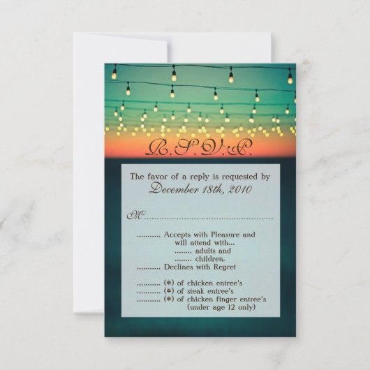 3.5x5 R.S.V.P. Kaart Sunset String Lights Yard Lig (Voorkant)