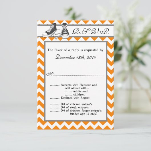 3,5x5 R.S.V.P. Kaart Teenage Sneakers Chevron Stri (Staand voorkant)