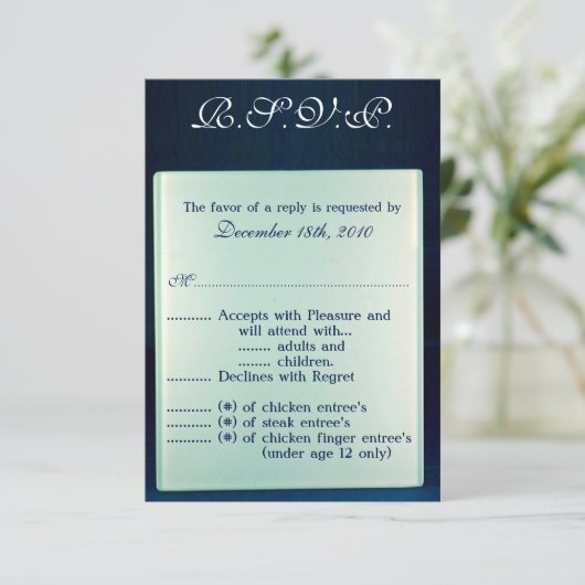 3.5x5 R.S.V.P. Kaart Tiener Frosted Glass Mirror (Staand voorkant)