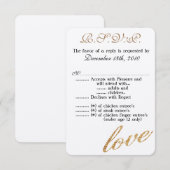 3.5x5 R.S.V.P. Kaart Tiener Gouden Folie Glitter L (Voorkant / Achterkant)