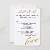 3.5x5 R.S.V.P. Kaart Tiener Gouden Folie Glitter L (Voorkant)